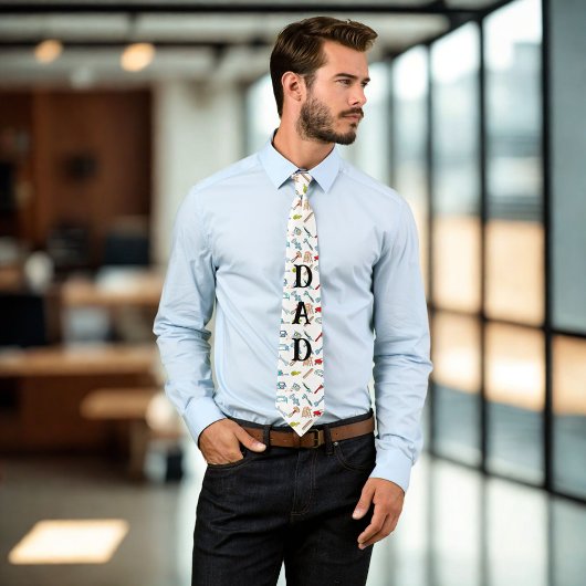 "DAD" Quote Collectie DIY Enthusiast's Tools Stropdas