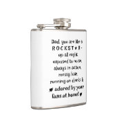 Dad Rockstar 6oz Flask, Birthday Gift From Baby,   Heupfles (Rechts)