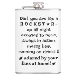 Dad Rockstar 8oz Flask, Birthday Gift From Kids, Heupfles