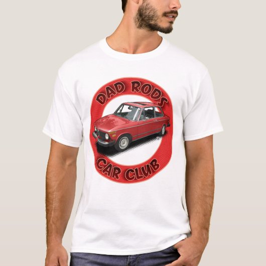 Dad Rods Car Club Red 2001 Car T-Shirt (Voorkant)