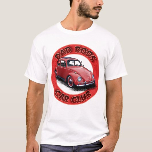Dad Rods Car Club Red People's Car T-Shirt (Voorkant)
