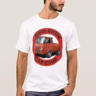 Dad Rods Car Club Rode Van Omhoog Auto T-Shirt