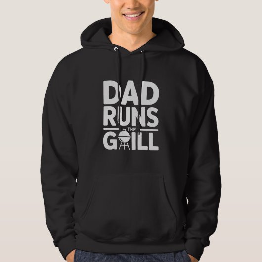 Dad Runs the Grill BBQ  Hoodie (Voorkant)