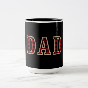DAD Rustic Rood Zwarte Buffalo Geruite Vierkanten Tweekleurige Koffiemok
