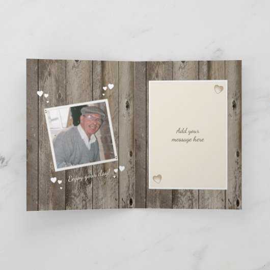 Dad Rustic Vaderdag of Verjaardagsfoto Kaart (Binnen)