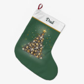 Dad’s Green Christmas Stocking – Classic Design Grote Kerstsok (Voorkant (Hangend))