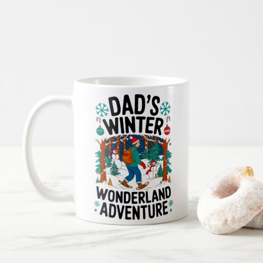 Dad’s Winter Wonderland Adventure Design Koffiemok (Met donut)