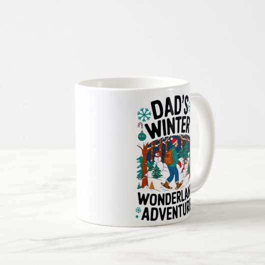 Dad’s Winter Wonderland Adventure Design Koffiemok (Voorkant rechts)