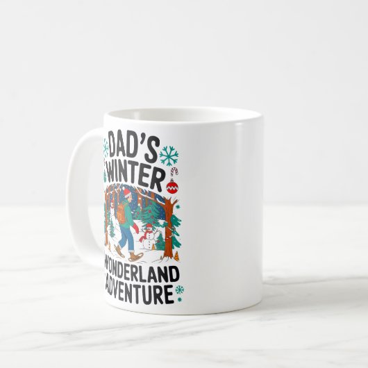 Dad’s Winter Wonderland Adventure Design Koffiemok (Voorkant links)