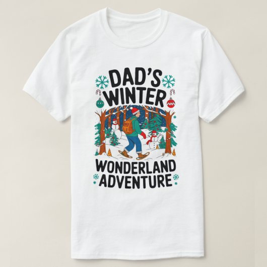 Dad’s Winter Wonderland Adventure Design T-shirt (Design voorkant)