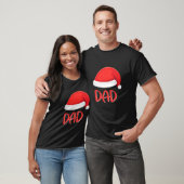 Dad Santa Hat Matching Familie Kerst Papa T-shirt (Unisex)