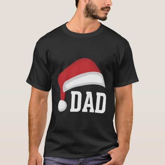 Dad Santa Hat Ouder Vader Kerstvakantie T-shirt (Voorkant)
