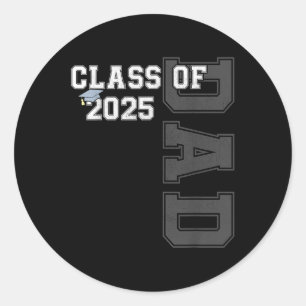 Dad Senior 2025 Trotse vader van een CL van 2025 A Ronde Sticker