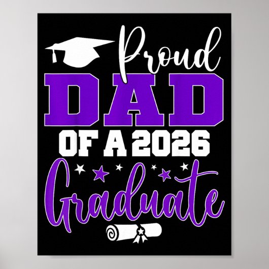Dad senior 2026 proud dad of a class of 2026 poster (Voorkant)