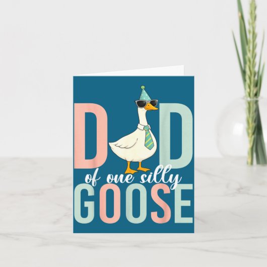 Dad Silly Goose First Birthday Illustration Kaart (Voorkant)