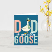 Dad Silly Goose First Birthday Illustration Kaart (Gele Bloem)