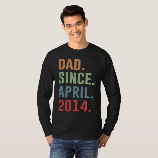 Dad Since April 2014 T-shirt (Voorkant volledig)