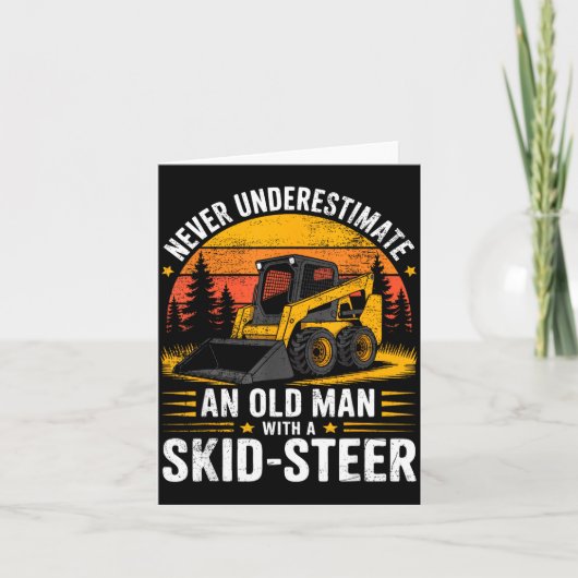 Dad Skid Steer Operator Father Construction Heavy  Kaart (Voorkant)