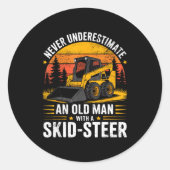 Dad Skid Steer Operator Father Construction Heavy Ronde Sticker (Voorkant)