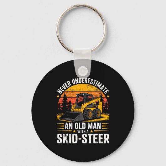Dad Skid Steer Operator Father Construction Heavy Sleutelhanger (Voorkant)