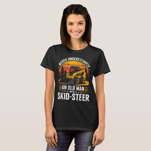 Dad Skid Steer Operator Father Construction Heavy  T-shirt (Voorkant volledig)