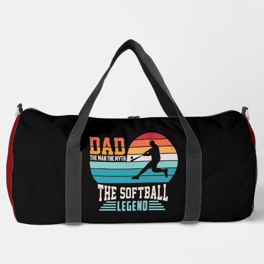 Dad Softball Legend Retro Sunset Plunjezak (Voorkant)
