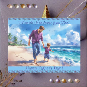 Dad Son Bonding Foto Vaderdag Quote Beachvibe Briefkaart