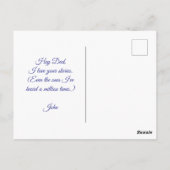 Dad Son Bonding Foto Vaderdag Quote Beachvibe Briefkaart (Achterkant)