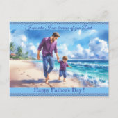 Dad Son Bonding Foto Vaderdag Quote Beachvibe Briefkaart (Voorkant)