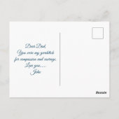 Dad Son Bonding op het strand Foto Vaderdag Quote Briefkaart (Achterkant)