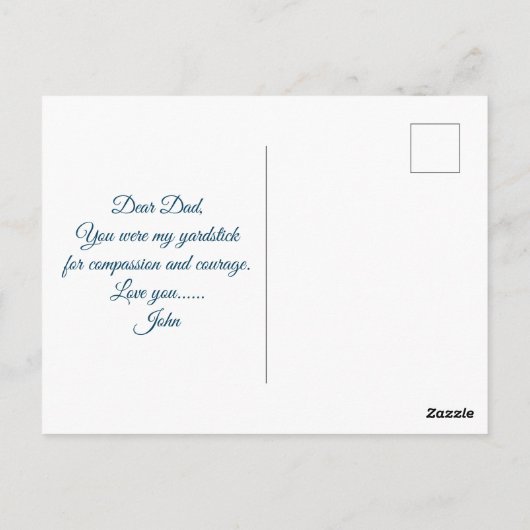 Dad Son Bonding op het strand Foto Vaderdag Quote Briefkaart (Achterkant)