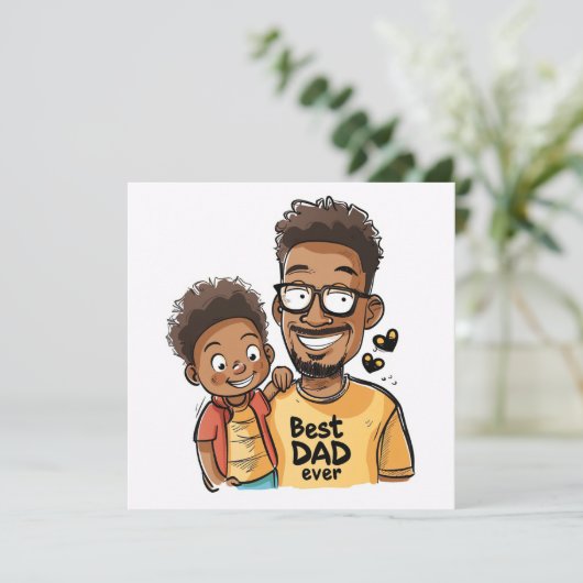 Dad & Son Feestdagenkaart (Staand voorkant)