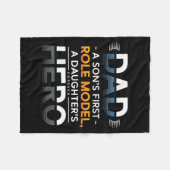 Dad Son Role Model Daughter Hero Quote  Fleece Deken (Voorkant (Horizontaal))