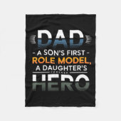 Dad Son Role Model Daughter Hero Quote  Fleece Deken (Voorkant)