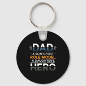 Dad Son Role Model Daughter Hero Quote  Sleutelhanger (Voorkant)