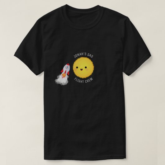 Dad Space Verjaardag Flight Crew T-shirt (Design voorkant)