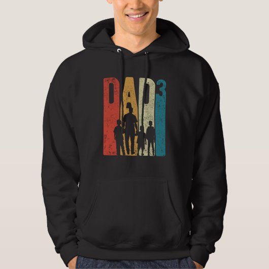 Dad Squared Father s Day Three Boys Three Sons Fat Hoodie (Voorkant)
