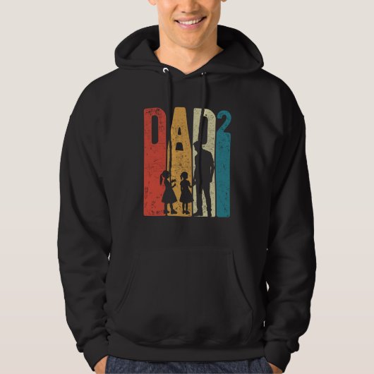 Dad Squared Father s Day Two Girls Two Daughters F Hoodie (Voorkant)