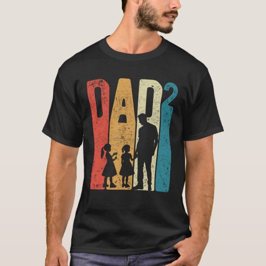 Dad Squared Father s Day Two Girls Two Daughters F T-shirt (Voorkant)