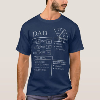 Dad Stats Karakterblad Wit T-shirt