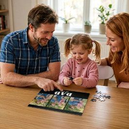 Dad Stelde Krachtig Wit & Zwart Modern Lettertype Legpuzzel