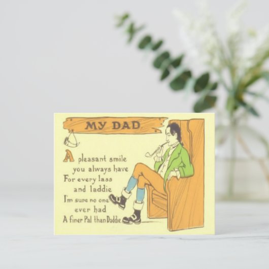 Dad Stoelpijp  Vaderdag Briefkaart (Staand voorkant)