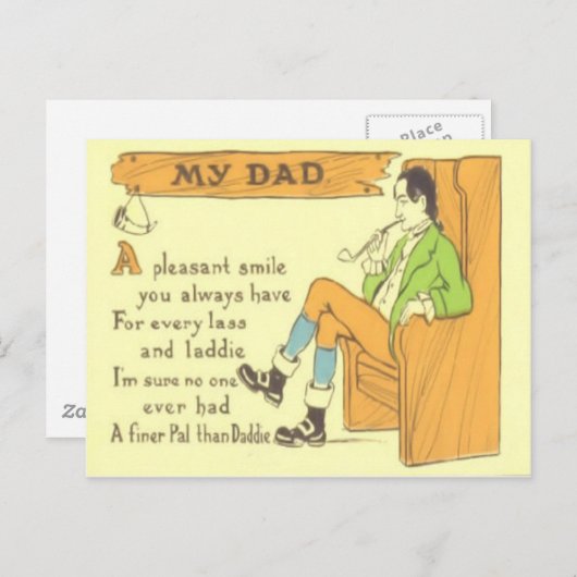 Dad Stoelpijp  Vaderdag Briefkaart (Voorkant / Achterkant)