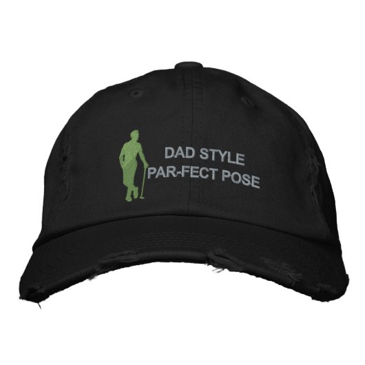 Dad Style Par-Effect Pose Modern Golf Geborduurde Pet (Voorkant)