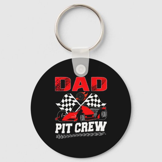 Dad T Crew Racing Family Race Car Birthday Boy Sleutelhanger (Voorkant)