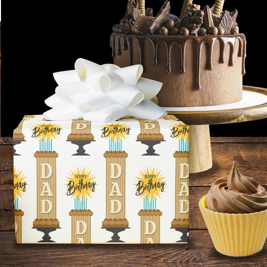 Dad Tall Chocolate verjaardagstaart Cadeaupapier