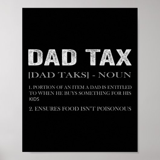 DAD Tax Definition Kleding Beste Papa Definitie Poster (Voorkant)