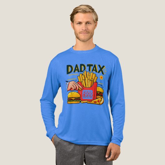 Dad Tax Food Inspector Funny Dad Long Sleeve Tri-Blend Shirt (Voorkant)