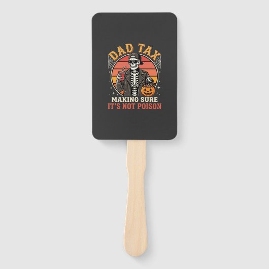 Dad Tax Skelet Halloween Snoep Vector Ontwerp_1 Handwaaier (Voorkant)