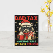 Dad Tax Zorgen dat het geen Ison Wasbeer Kerstmis  Kaart (Gele Bloem)